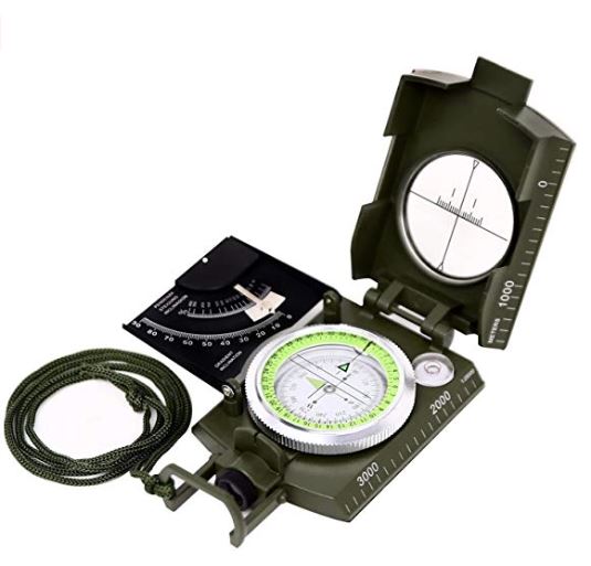Sportneer Multifunctional Military Lensatic Sighting Compass with Inclinometer and Carrying Bag, Waterproof and Shakeproof.