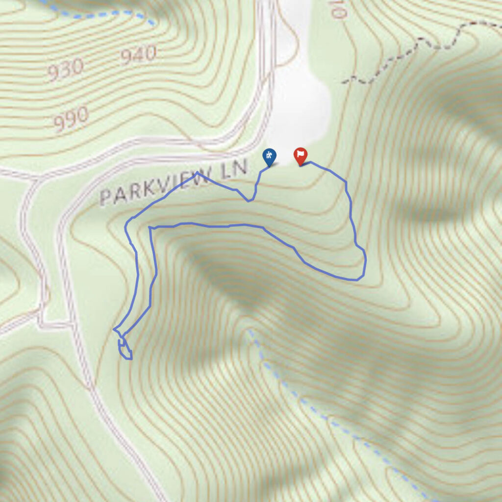 Hiking map for the Discovery Trail at Brown County State Park, Indiana.