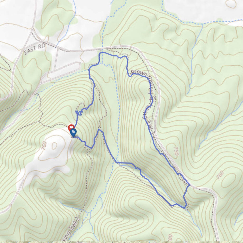 Hiking map for Trail 3 at Brown County State Park, Indiana.