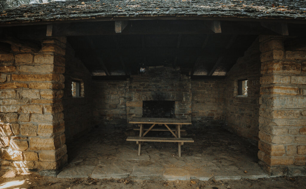 CCC Shelter on Trail 10 at Brown County State Park in Indiana.